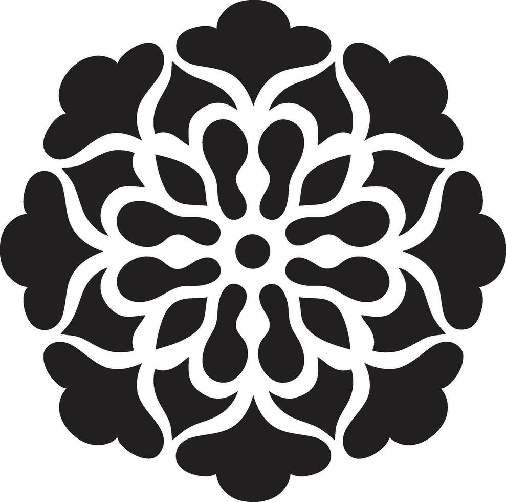 Arabic Artistry Floral Tiles in Black Vector Icon Vector Harmony Arabic Floral Logo Mastery