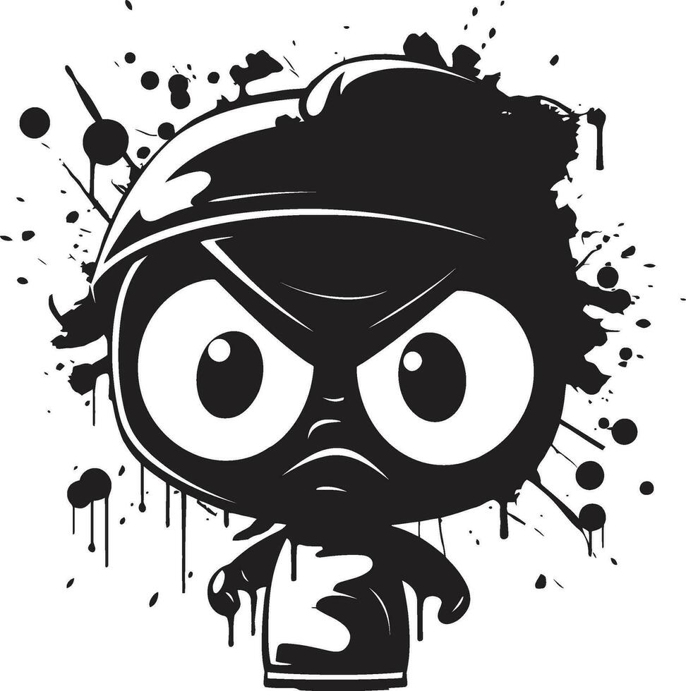 Bold Rage Angry Spray Paint Mascot Emblem Vector Artistry Angry Spray Paint Logo