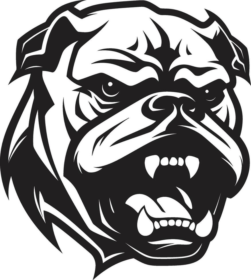 Canine Courage Vector Icon in Black Vector Artistry Unveiled Bulldog Emblem