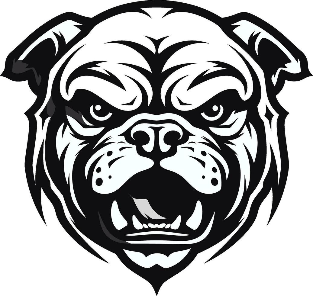 Exquisito perro Arte buldog en negro vector buldog espíritu negro logo con icónico perro