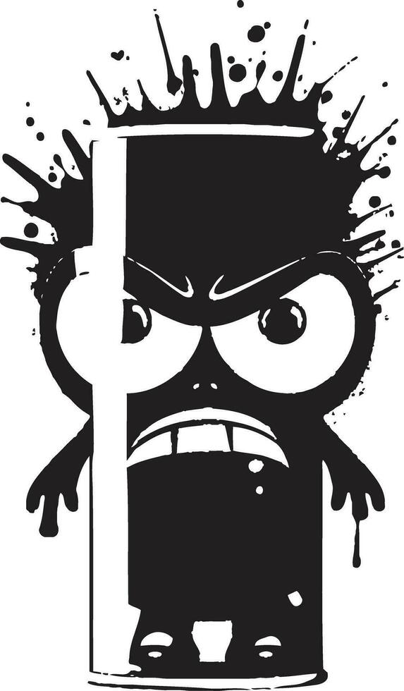 pintada rebelión negro logo vector diseño rabia de el lata enojado rociar pintar logo