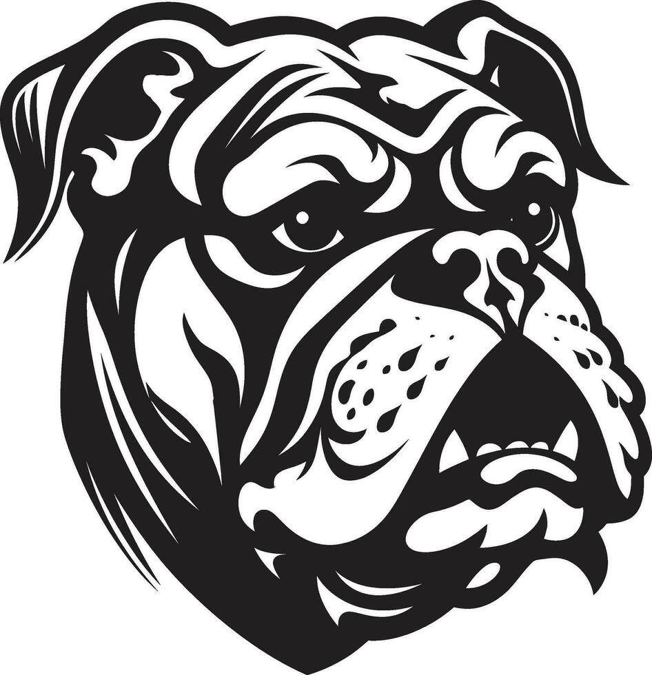 buldog realeza negro logo vector icono valiente canino buldog diseño emblema