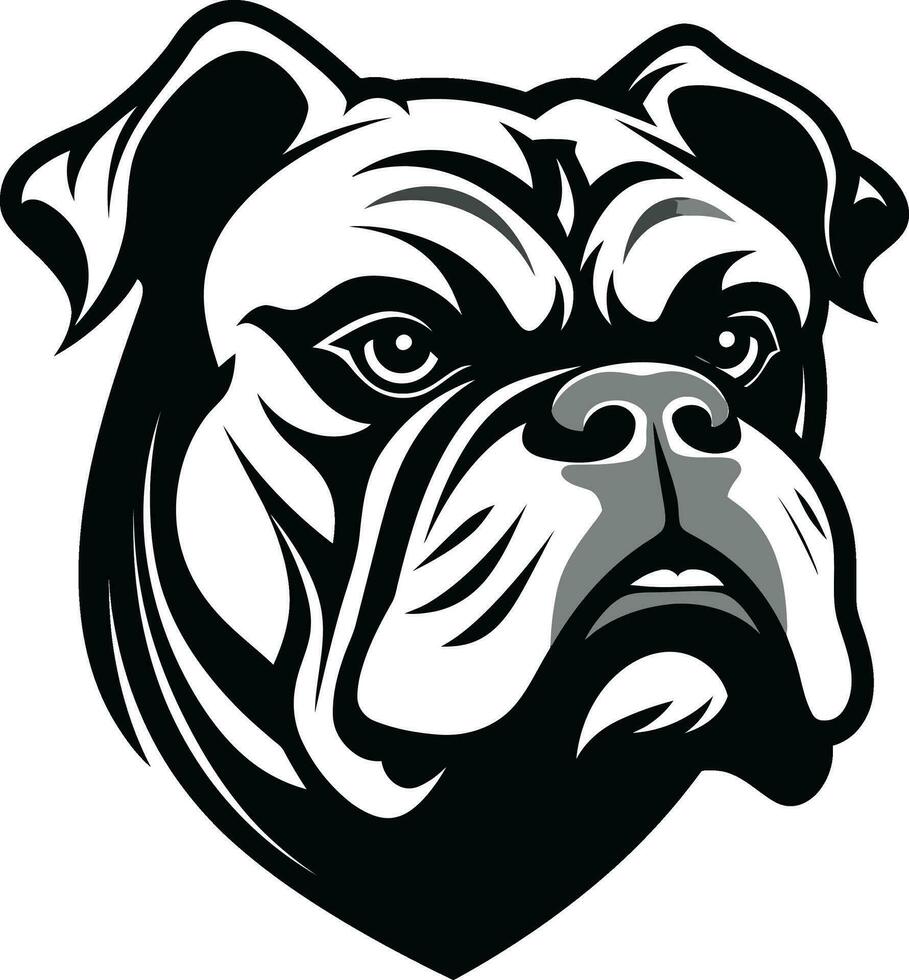 perro elegancia en monocromo negro vector icono vector arte redefinido buldog emblema