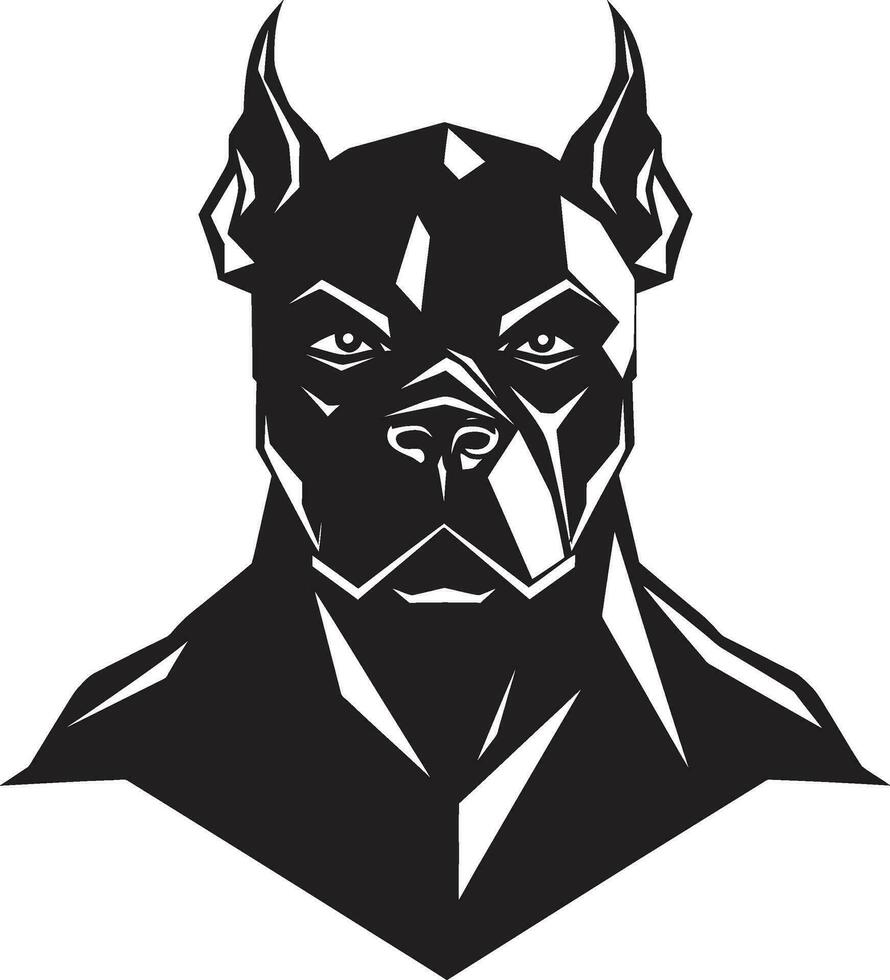 Vector Artistry Unveiled Boxer Dog Mascot Logo Elegant Black Logo Boxing Man Design Vector Icon