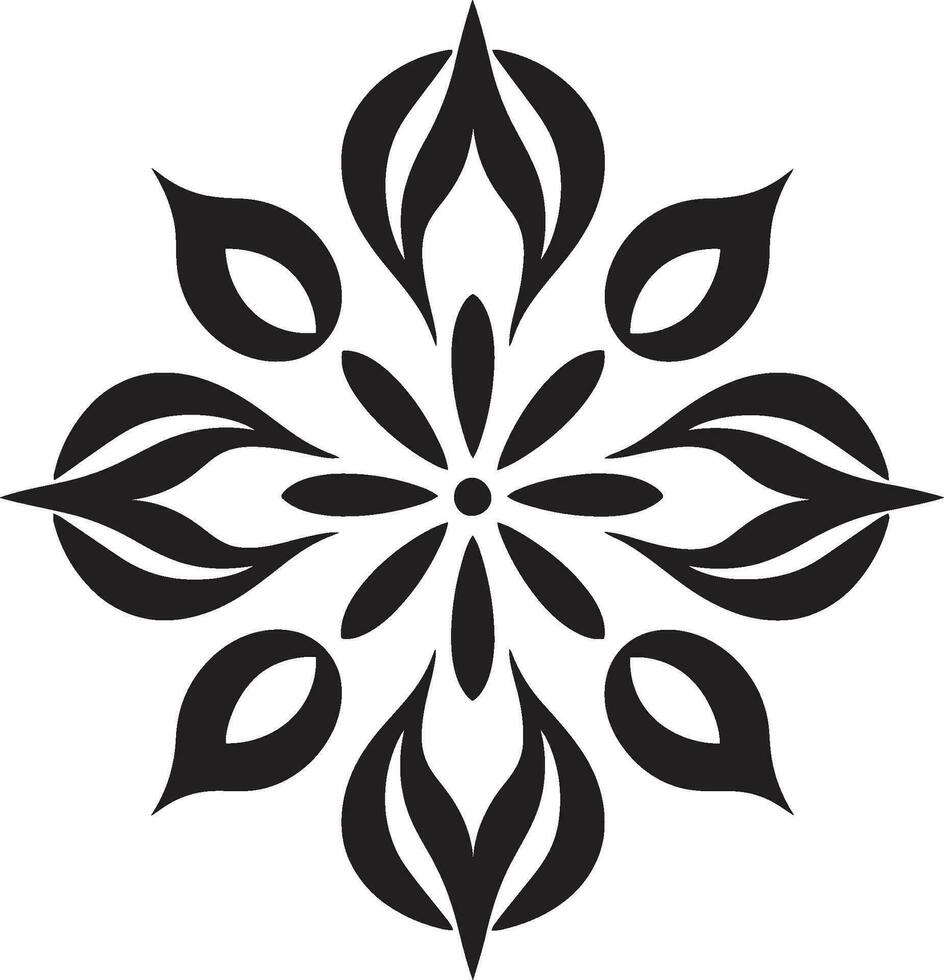 Sculpted Ebony Elegance Alluring Black Botanicals vector