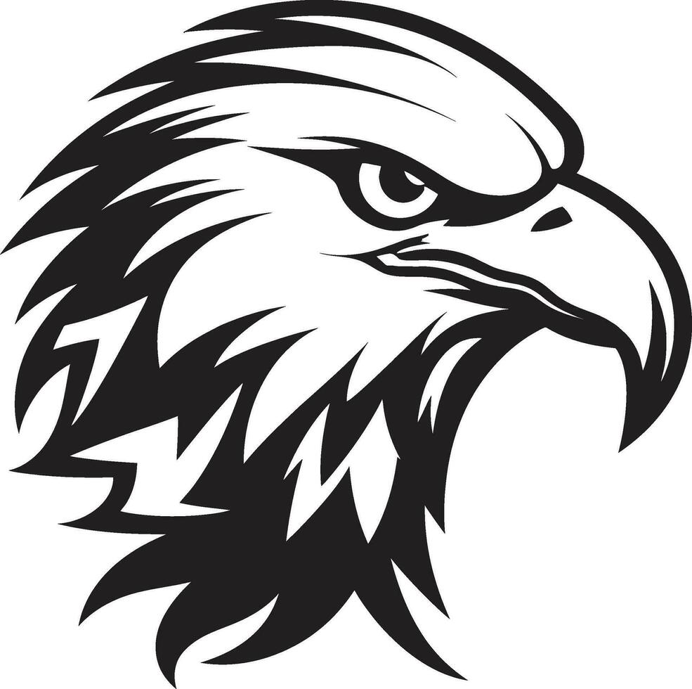 negro y feroz águila vector símbolo plumado excelencia monocromo águila logo