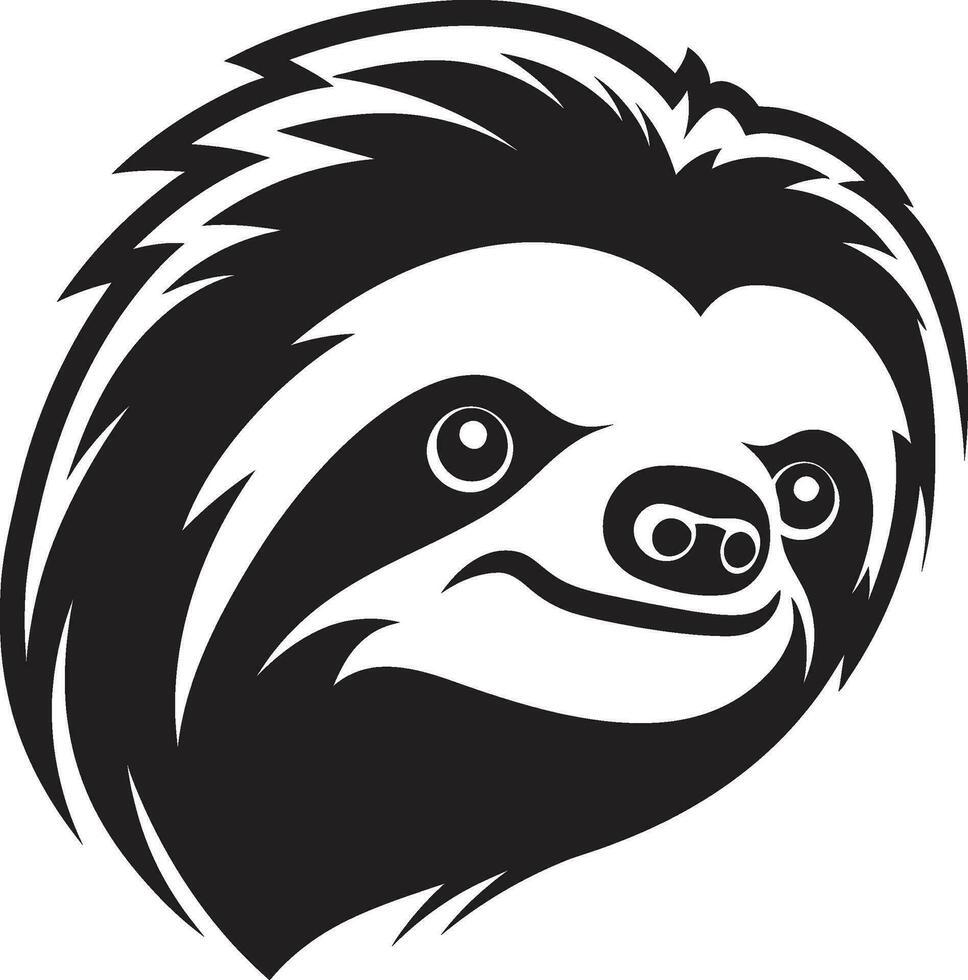 Ebon Excellence in Serenity Relaxed Charm Subtle Slothful Icon Black Vector Brilliance