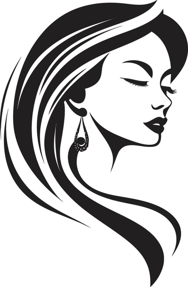 Timeless Elegance Black Face Emblem Design Iconic Simplicity Vector Icon with Black Female Profile