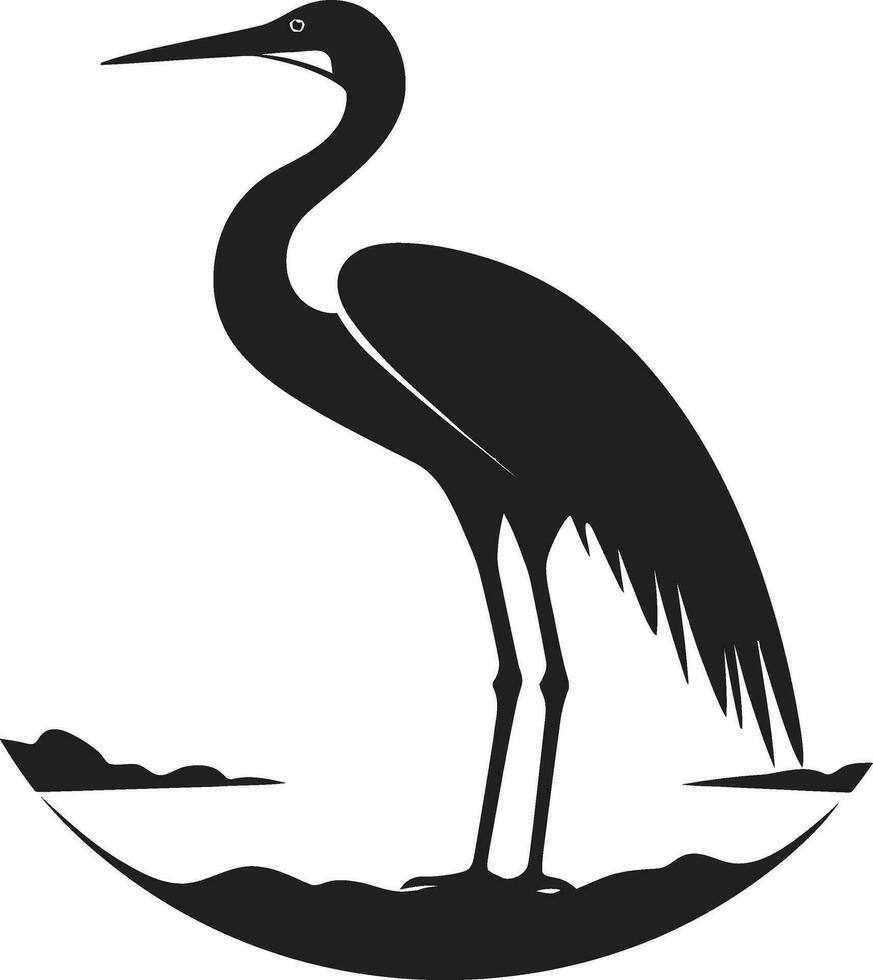 Abstract Heron Silhouette Stylish Black Heron Symbol vector