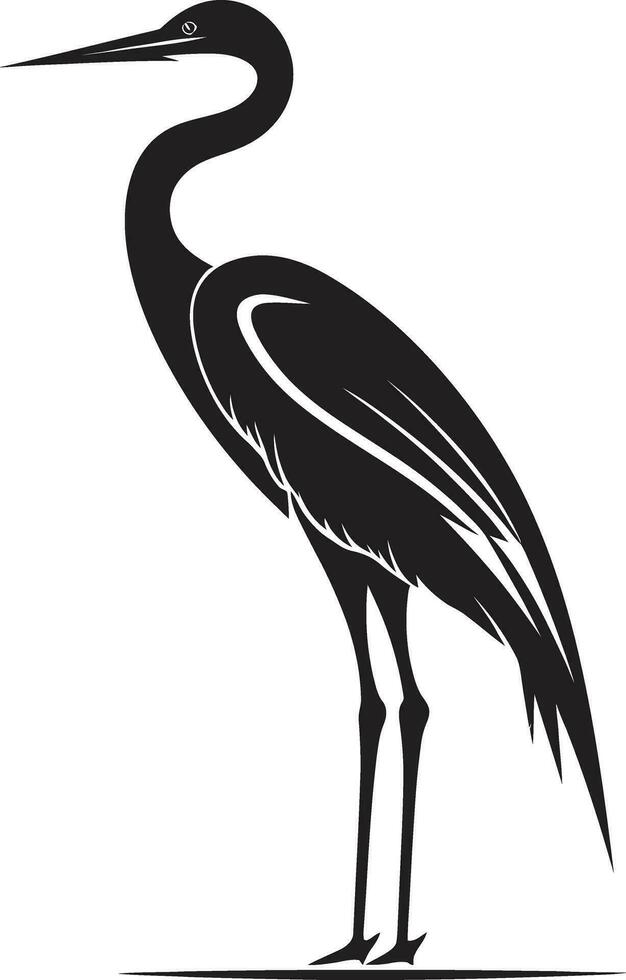 Heron Profile in Sleek Vector Heron Symbol with Contemporary Flair