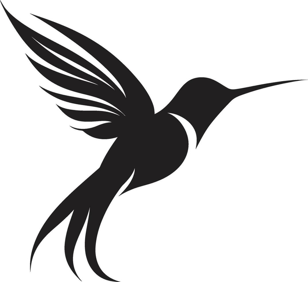 Black and White Hummingbird Icon Hummingbird Symbol for Modern Branding vector