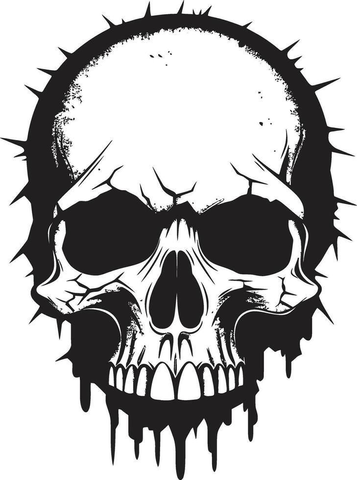 gótico intriga en grietas el desenterrado cráneo oscuro misterio soltado el asomando cráneo símbolo vector