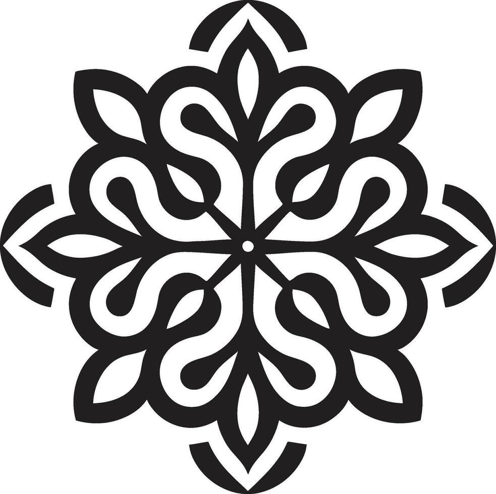 Intricate Floral Design Arabic Tiles in Vector Arabic Elegance Revealed Black Floral Logo Icon