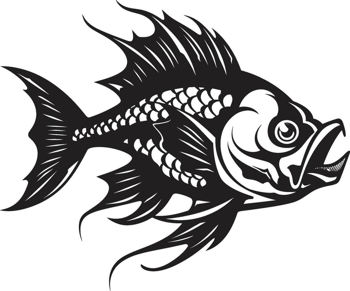 X Ray Views Below Vector Fish Skeleton Symbol Subsea Structure Fish Skeleton Logo Design