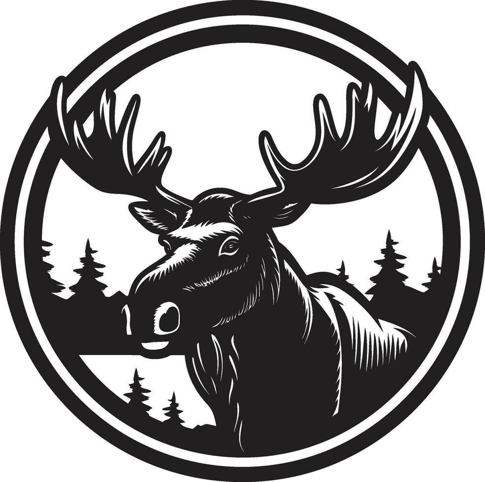 Regal Moose Logo in Vector Art Moose Profile with Contemporary Styling