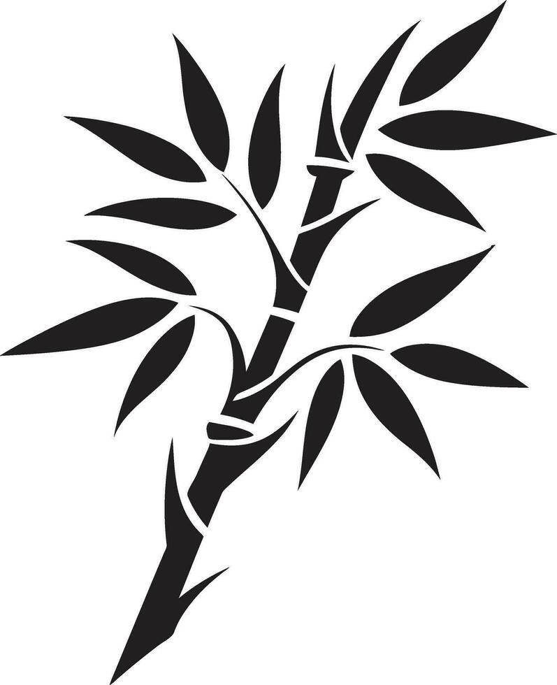 zen inspirado diseño negro logo con bambú planta bambú armonía vector icono en negro