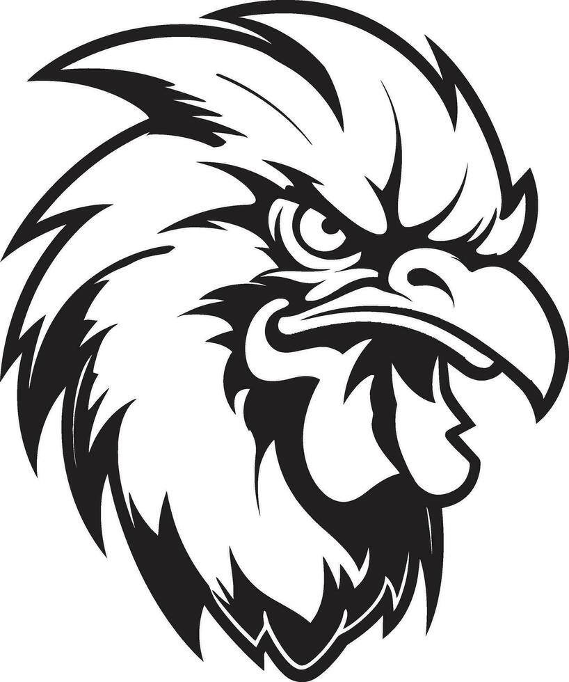 Graceful Rooster Symbol Design A beautifully designed rooster in vector art Sleek Black Mascot Logo A symbol of power and style