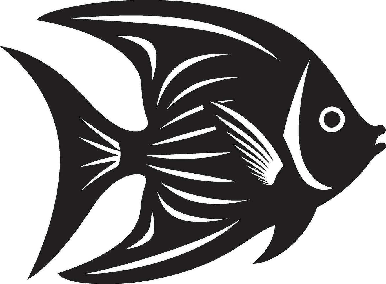 Vector Elegance Angelfish Black Emblem Majestic Angelfish Icon Black Vector Art