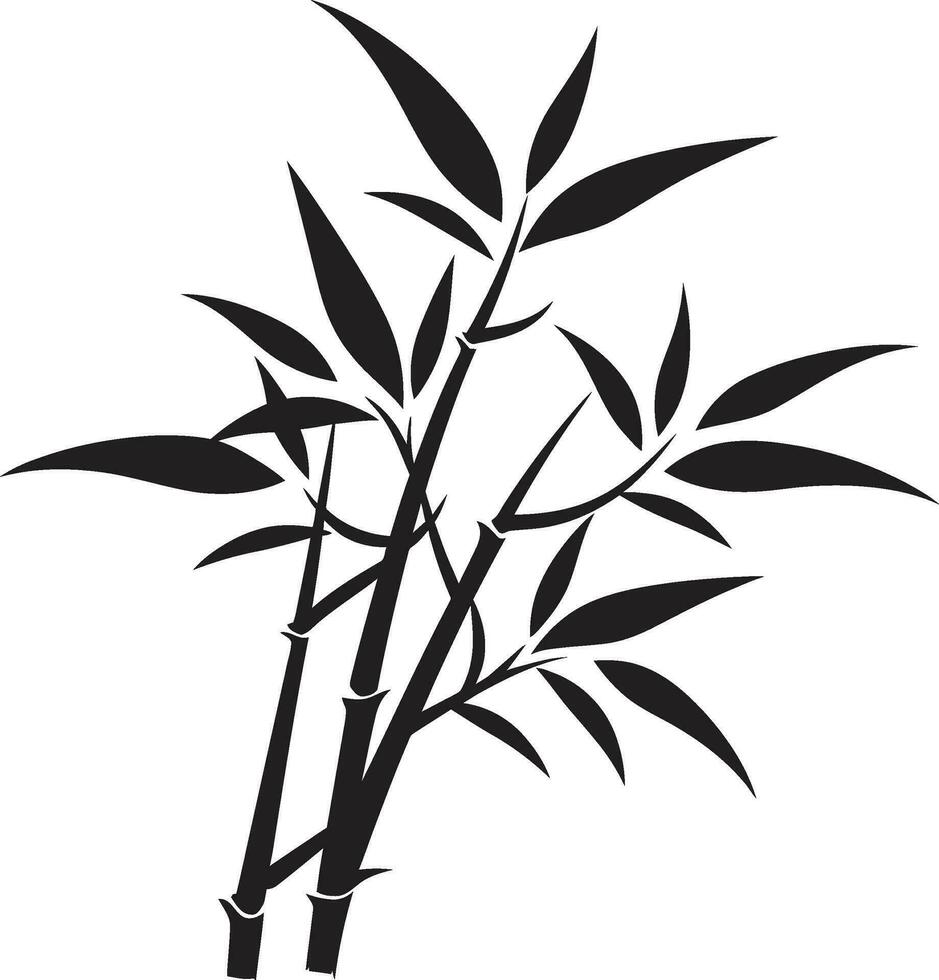 negro belleza bambú planta logo maestría Exquisito bambú arte negro bambú en vector