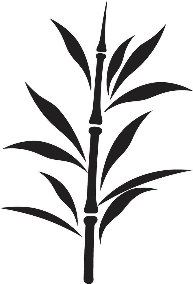 Vector Artistry Bamboo Emblem in Black Bamboo Elegance Black Logo Design with Vector Icon