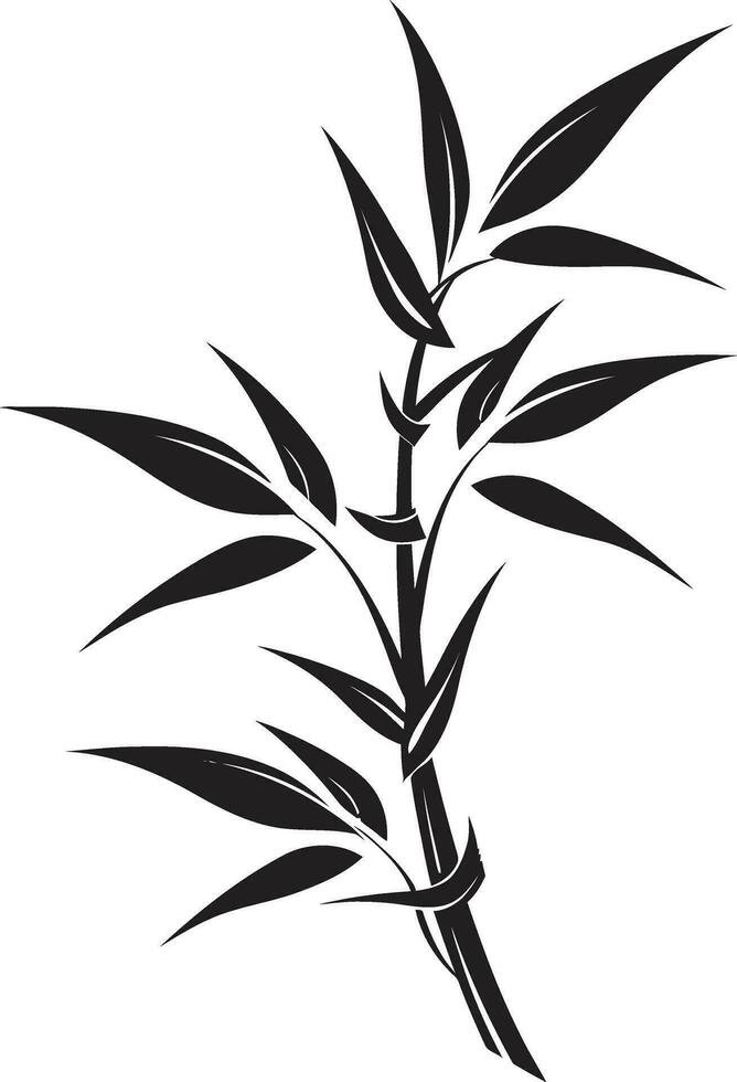Bamboo Harmony Vector Icon in Black Black Beauty Bamboo Plant Logo Mastery