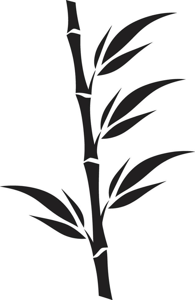 tranquilo serenidad en negro bambú logo emblema negro belleza en botánico arte vector icono con bambú planta