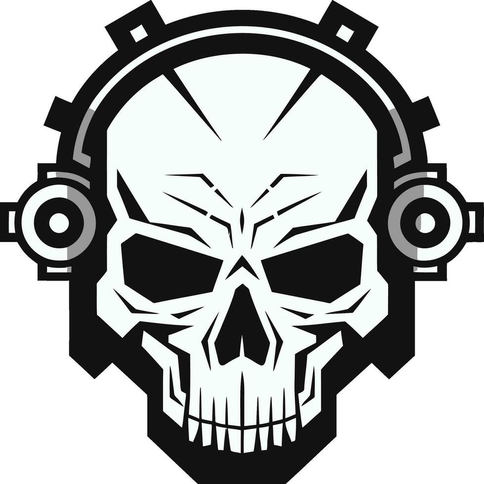 Artistic Mechanical Skull The Elegance of the Machine Majestic Black Skull Majesty Where Steampunk Meets Tech vector