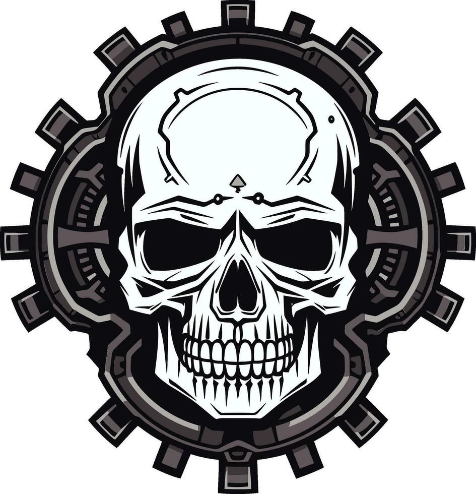 Steampunk inspired Skull Symbol A Timeless Fusion Mechanical Marvel The Robotic Skull Logo vector