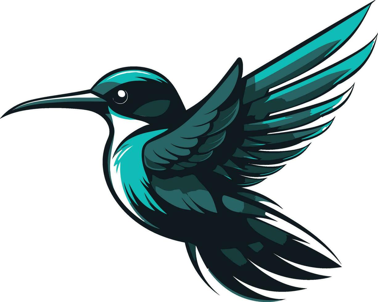 Hummingbird Profile Silhouette Emblem Sleek Hummingbird Vector Icon