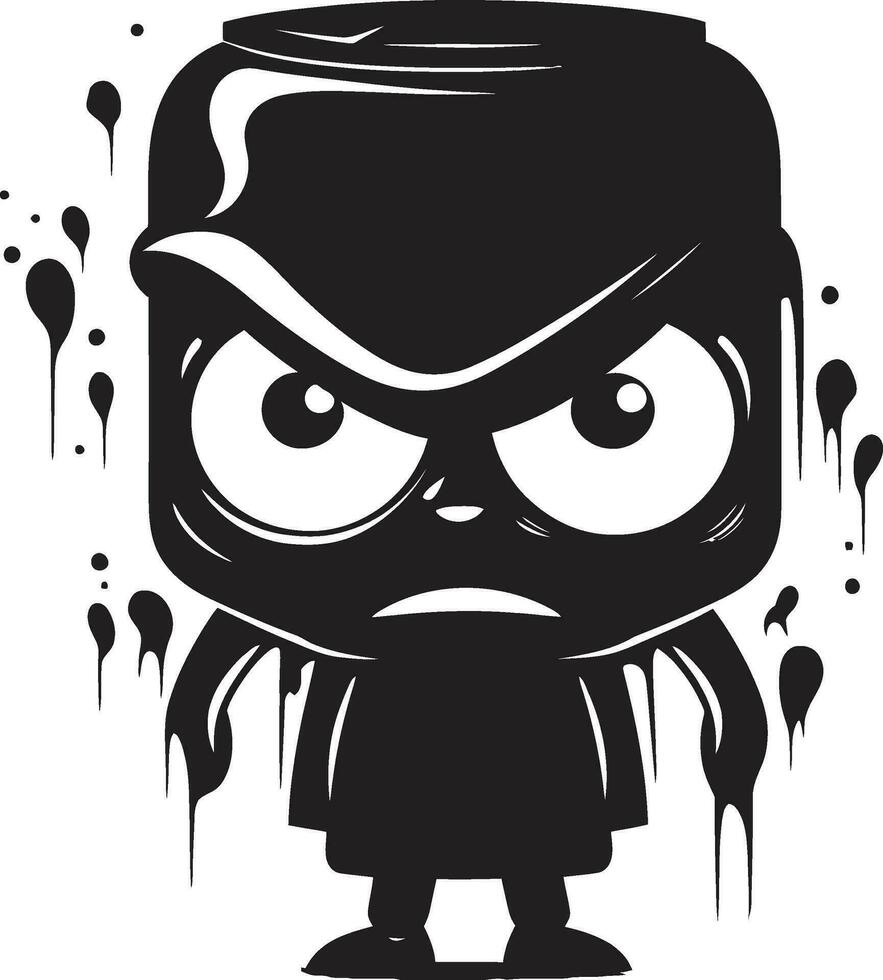 vector arte enojado rociar pintar icono intenso rociar pintar furia negro logo mascota