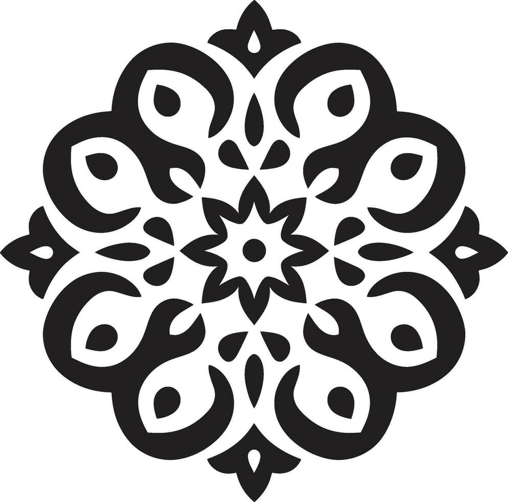 Arabesque Patterns Black Logo with Florals Black Beauty in Arabic Elegance Floral Icon vector