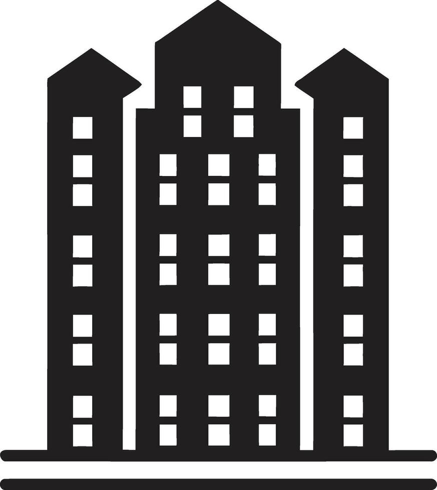 Architectural Charm Apartment Building Vector Icon Modern Living Icon Black Apartment Logo