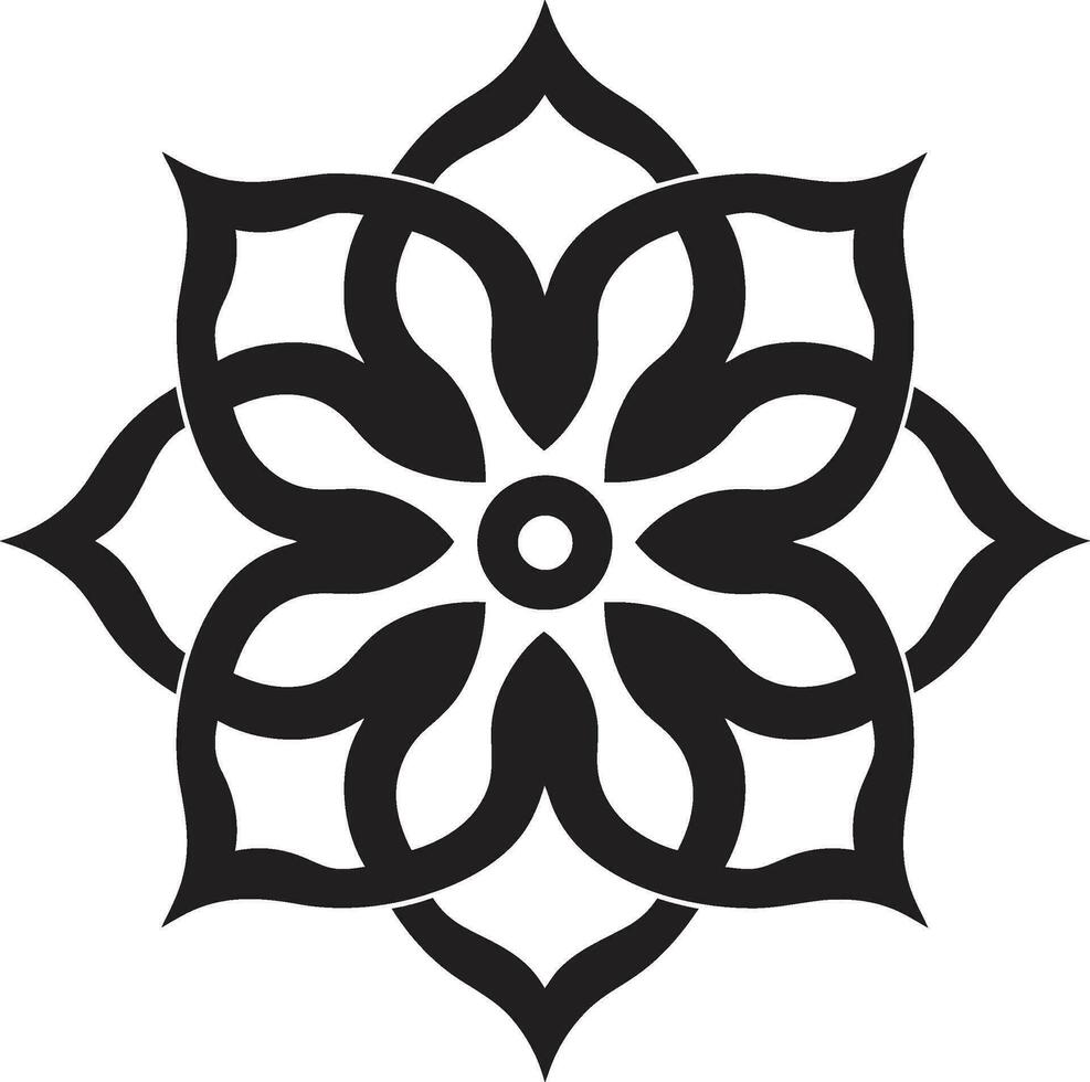 Arábica elegancia negro logo diseño con floral patrones floral simetría Arábica losas en negro vector icono