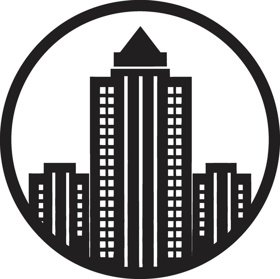 majestuoso vivo negro Departamento complejo icono sofisticado urbano icono negro Departamento logo vector