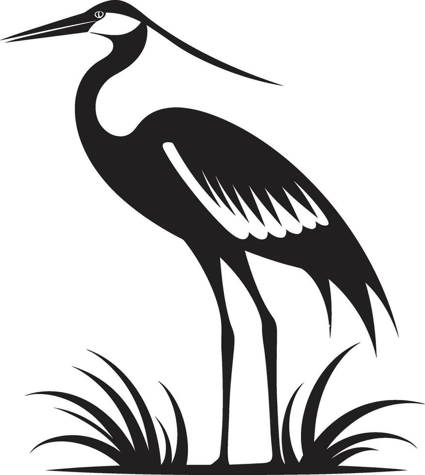 Heron Majesty in Vector Art Heron Profile Logo in Black