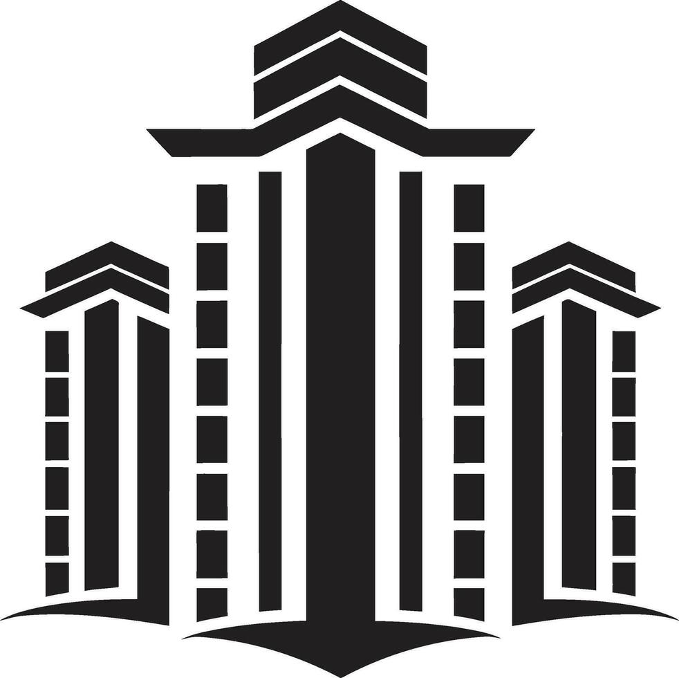 Elegant Apartment Building Symbol Black Vector Art Black Excellence Apartment Building Logo Design