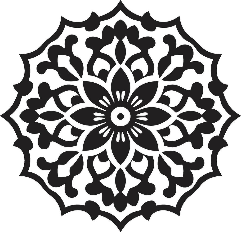 Arábica magia revelado floral logo diseño vector arabesco armonía negro floral losas icono