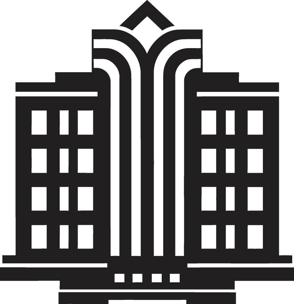 icono de urbano excelencia Departamento edificio moderno ciudad icono negro vector emblema