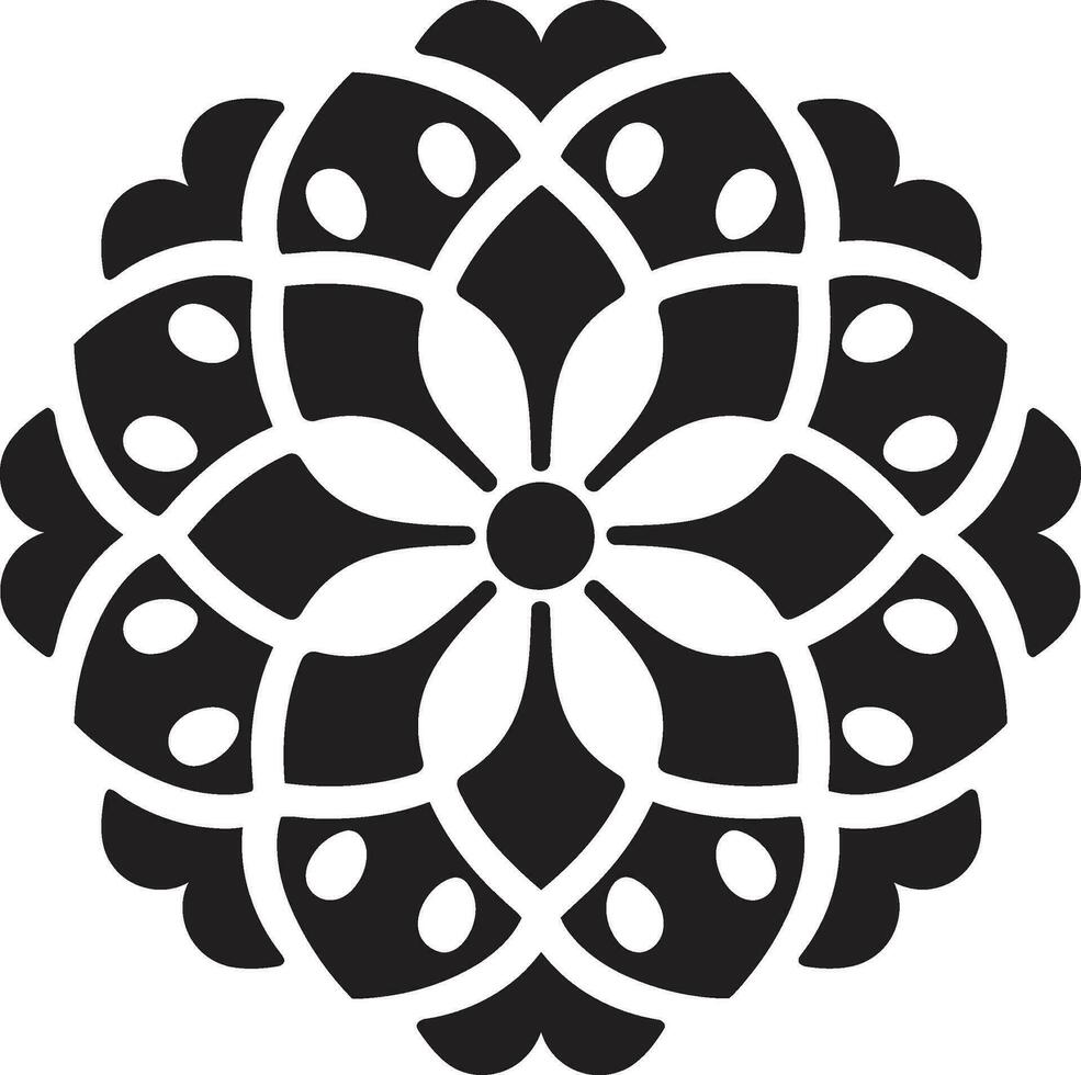 negro y plata emblema Arábica floral logo Arábica encanto en monocromo floral losas en vector