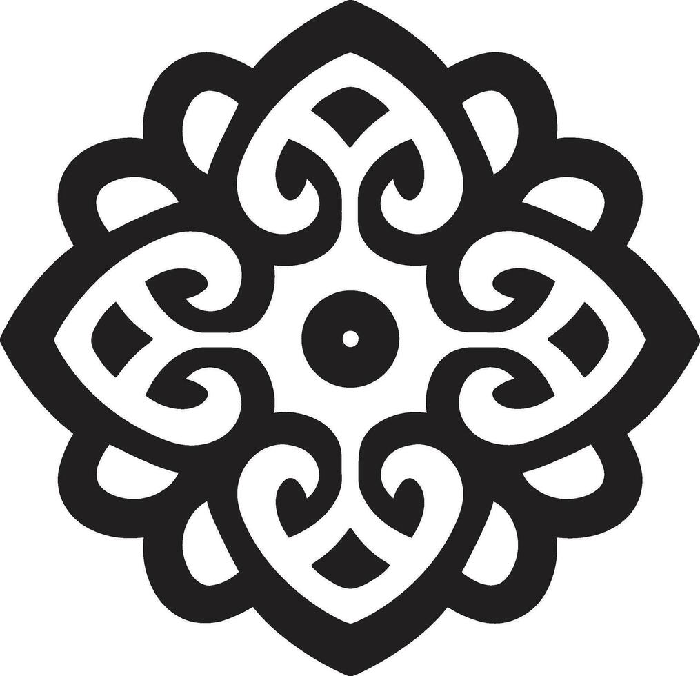 intrincado negro emblema Arábica losas diseño icónico medio oriental excelencia floral vector