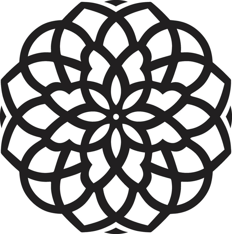 Arabic Magic in Detail Floral Tiles Vector Vector Arabesque Charm Black Logo with Florals