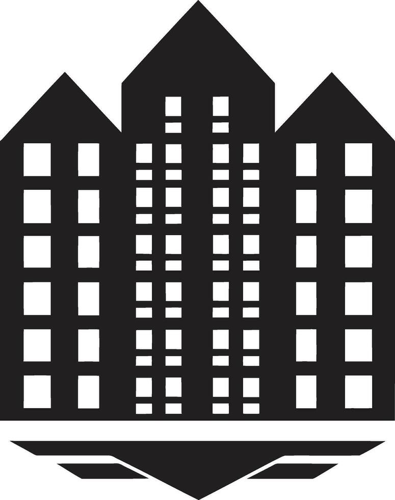 Majestic Living Icon Black Vector Artistry Elegant High Rise Residence Black Logo Symbol