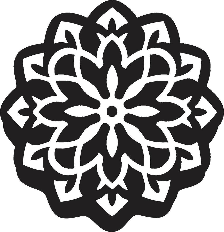 vector arte Arábica floral modelo logo en negro intrincado Arábica floral losas negro icono diseño