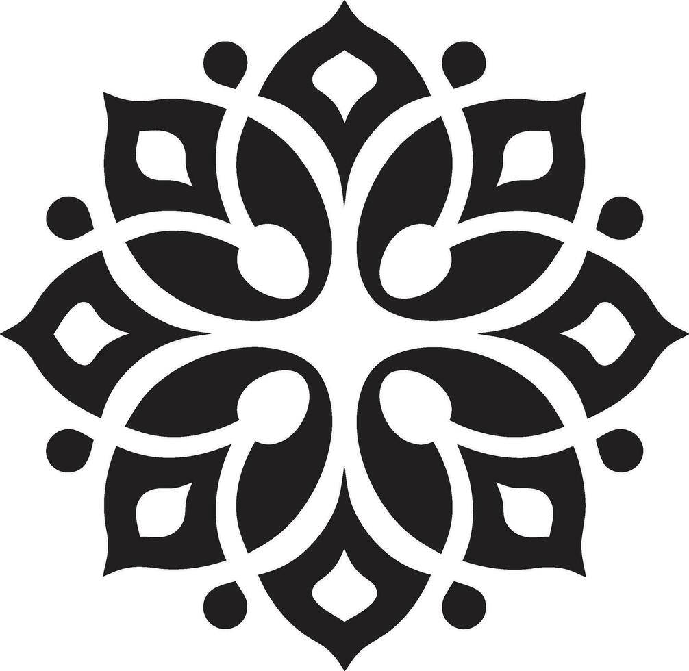 elegancia redefinido Arábica floral logo icono icónico medio oriental arte negro vector diseño