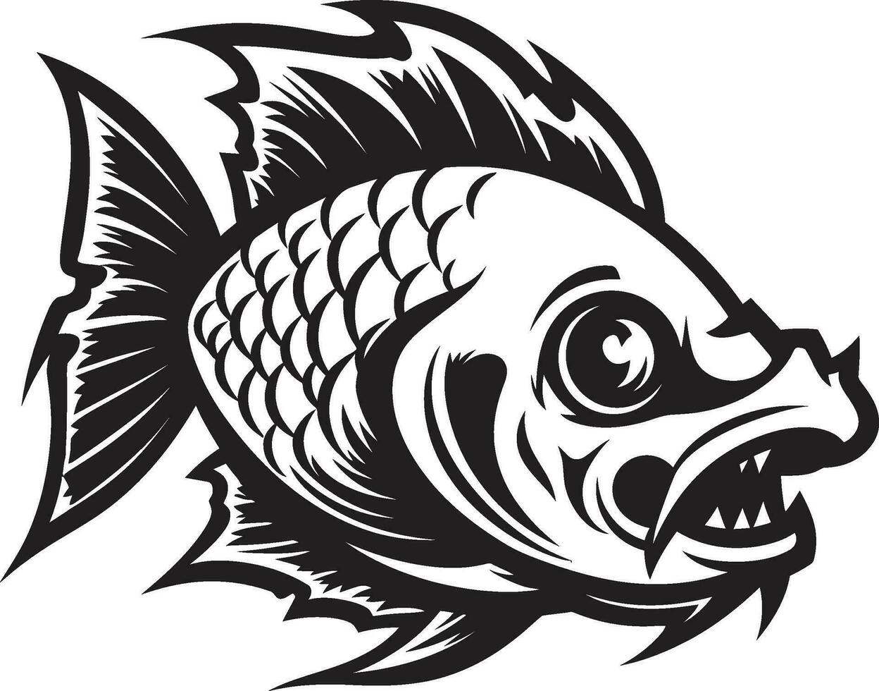 debajo el superficie pescado hueso logo Arte etéreo elegancia vector pescado esquelético símbolo