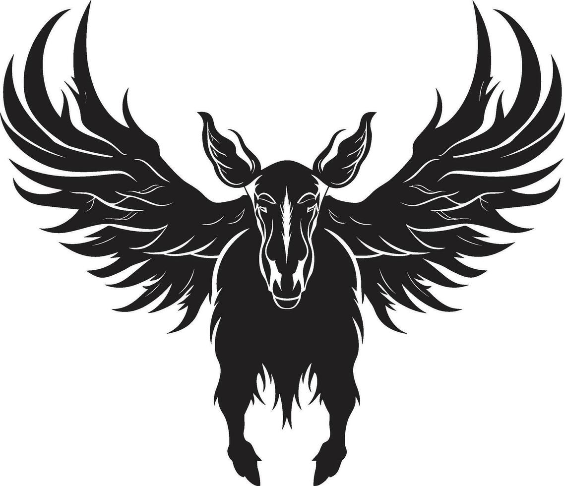Moose Profile in Regal Black Moose Symbol with Contemporary Styling vector