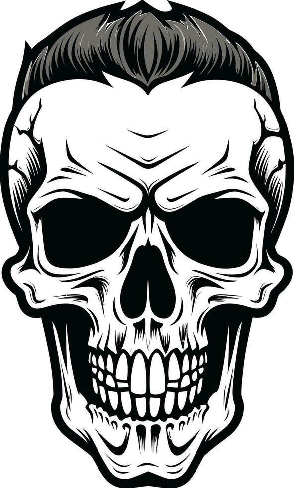 Vortex of Shadows The Dark Skull Mark Elegance in Mourning An Enigmatic Grin vector