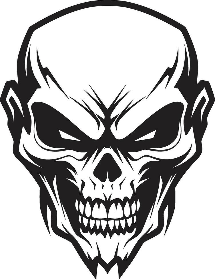 Mystical Black Skull Emblem Elegance in Darkness Skull Icon vector