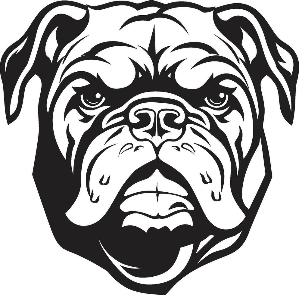 elegancia en negro buldog logo excelencia real perro Arte buldog en negro vector icono