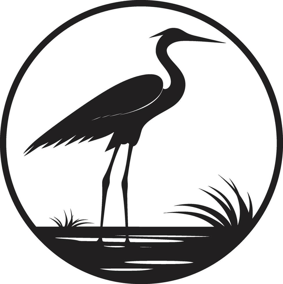 Stylish Black Heron Symbol Heron Artwork for Modern Branding vector